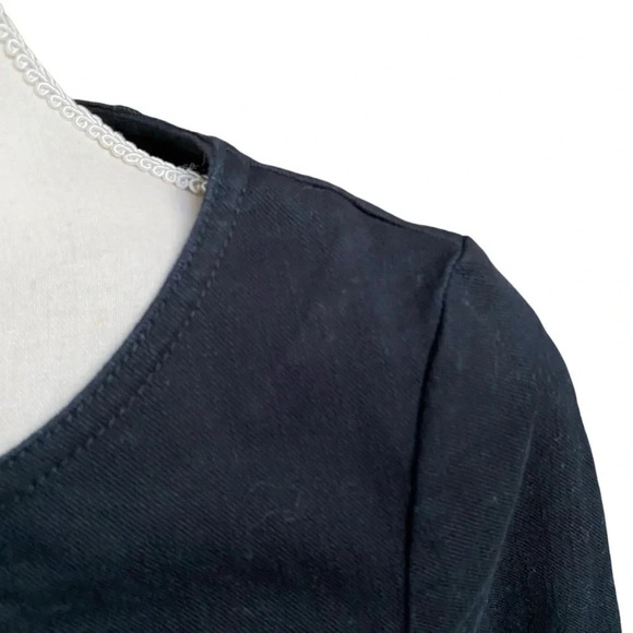 Boden Corinne Black Denim Dress 3/4 Sleeve A-Line Size 4 - Picture 8 of 15